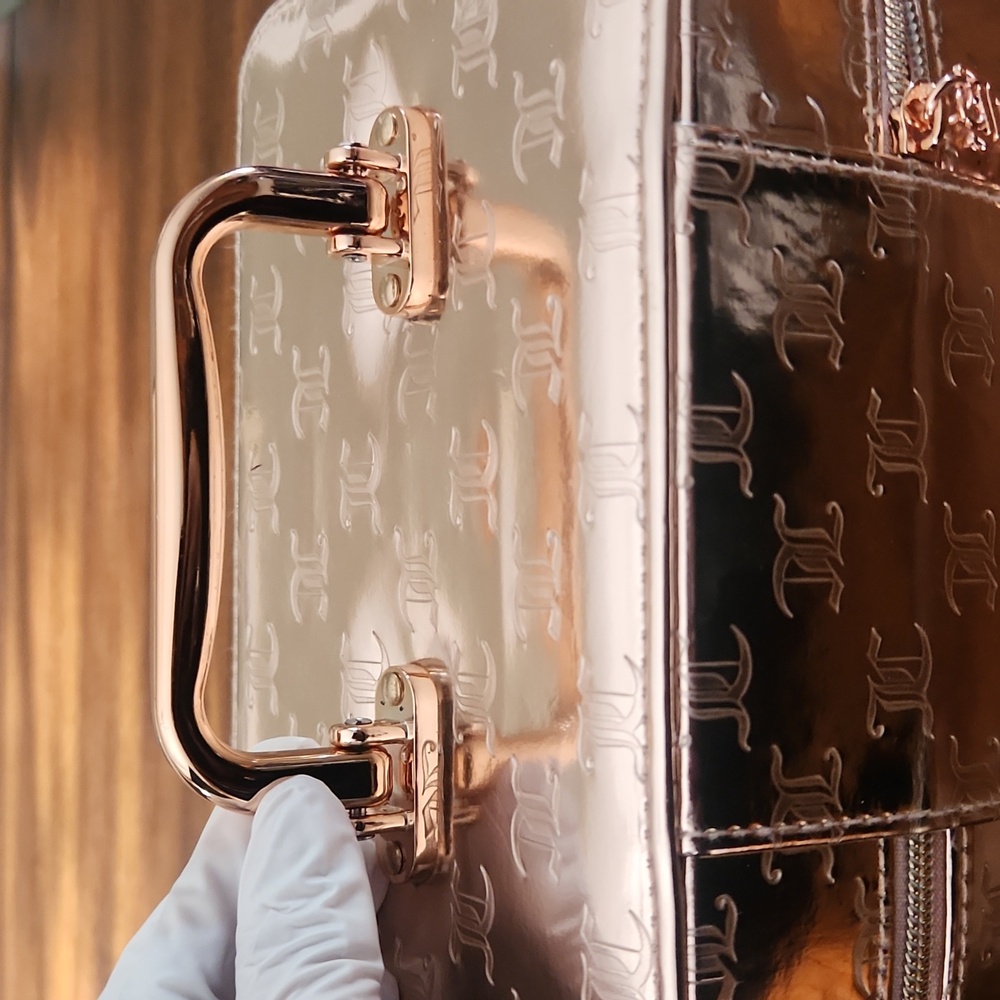 Juicy Couture Metallic Rose Gold Travel Cosmetic Case - Picture 6 of 16